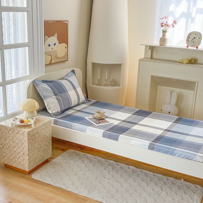 91家纺网 家纺一手货源 找家纺 凌云家纺 2025新款A类13372全棉学生床笠 布莱格