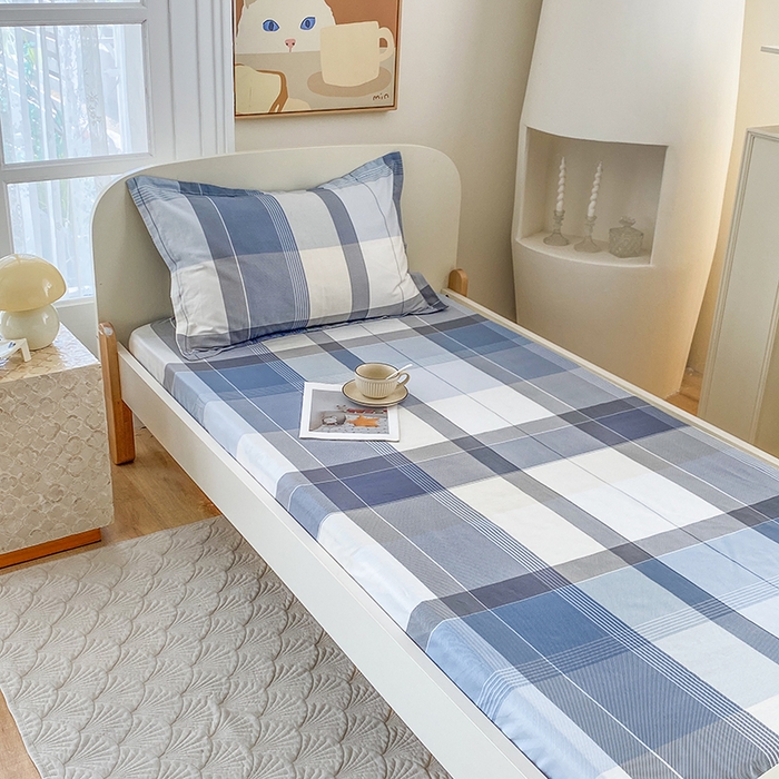 91家纺网 家纺一手货源 找家纺 凌云家纺 2025新款A类13372全棉学生床笠 布莱格