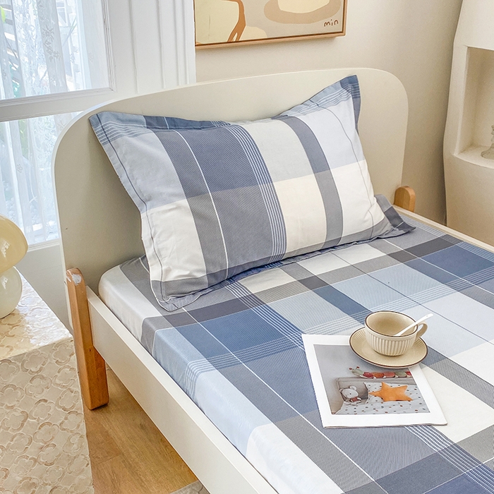 91家纺网 家纺一手货源 找家纺 凌云家纺 2025新款A类13372全棉学生床笠 布莱格