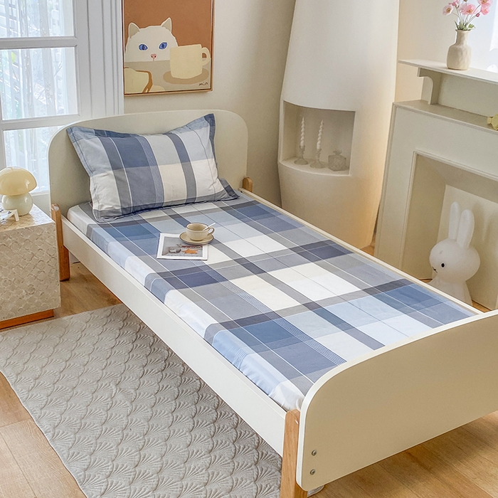 91家纺网 家纺一手货源 找家纺 凌云家纺 2025新款A类13372全棉学生床笠 布莱格