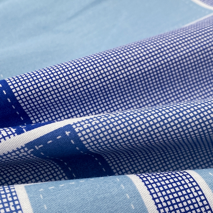 91家纺网 家纺一手货源 找家纺 凌云家纺 2025新款A类13372全棉学生床笠 蓝绿格