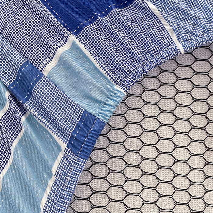 91家纺网 家纺一手货源 找家纺 凌云家纺 2025新款A类13372全棉学生床笠 蓝绿格