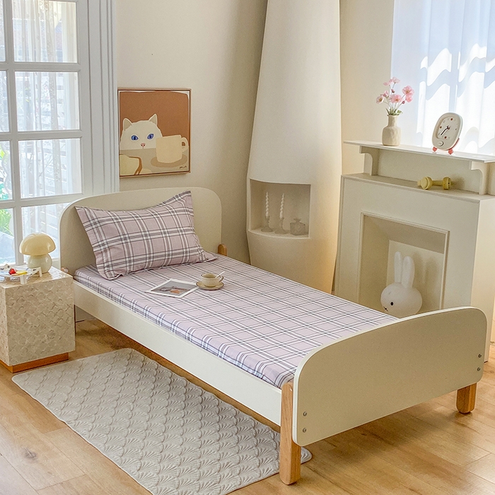 91家纺网 家纺一手货源 找家纺 凌云家纺 2025新款A类13372全棉学生床笠 绮梦粉