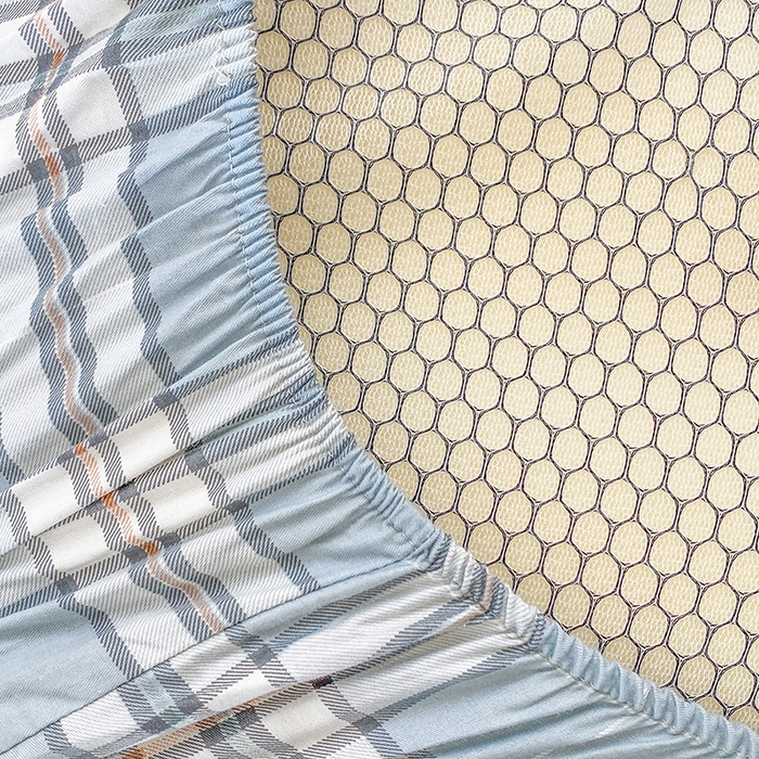 91家纺网 家纺一手货源 找家纺 凌云家纺 2025新款A类13372全棉学生床笠 绮梦蓝