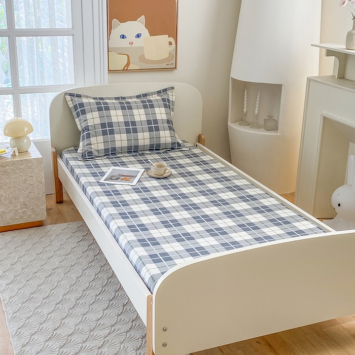 91家纺网 家纺一手货源 找家纺 凌云家纺 2025新款A类13372全棉学生床笠 雅静兰