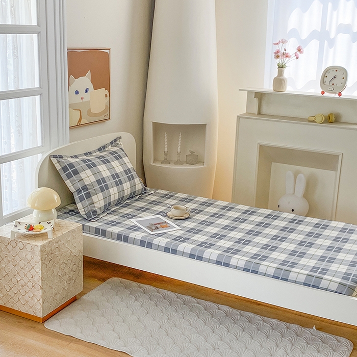 91家纺网 家纺一手货源 找家纺 凌云家纺 2025新款A类13372全棉学生床笠 雅静兰