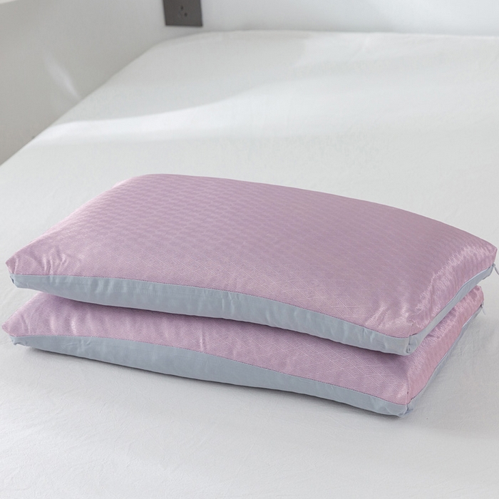 91家纺网 家纺一手货源 找家纺 芯奇想 2025春夏新款夏季双拼冰丝枕纯荞麦枕芯枕头单枕芯 冰丝全荞麦枕-冰粉 35x55cm单枕/只