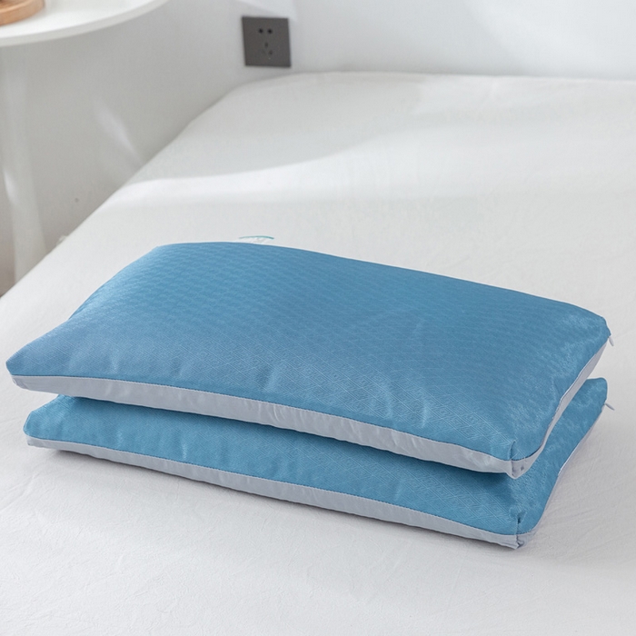 91家纺网 家纺一手货源 找家纺 芯奇想 2025春夏新款夏季双拼冰丝枕纯荞麦枕芯枕头单枕芯 冰丝全荞麦枕-深蓝 35x55cm单枕/只