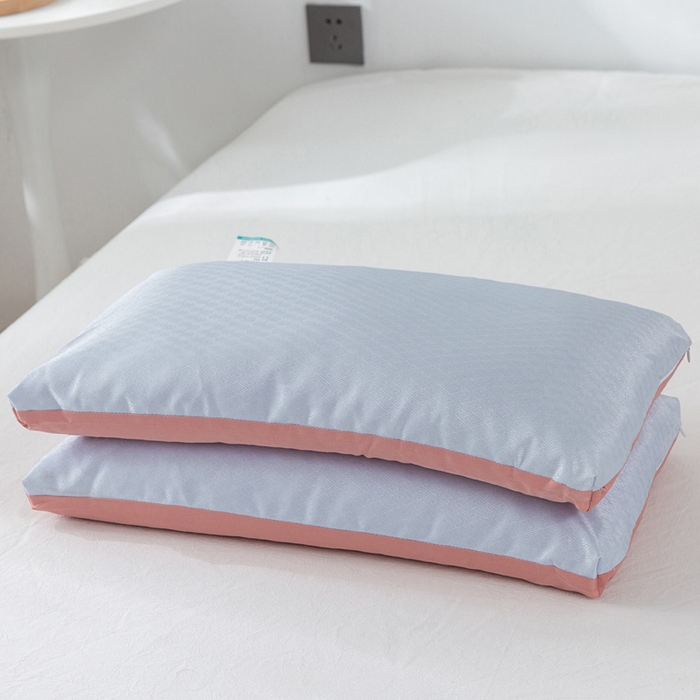 91家纺网 家纺一手货源 找家纺 芯奇想 2025春夏新款夏季双拼冰丝枕纯荞麦枕芯枕头单枕芯 冰丝全荞麦枕-银色 35x55cm单枕/只