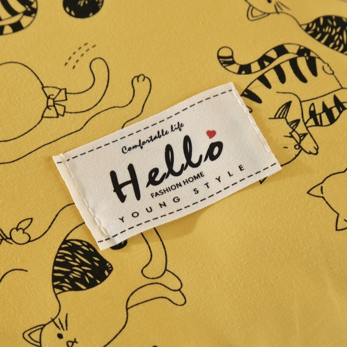 91家纺网 家纺一手货源 找家纺 芯奇想 2025春夏新款全棉纯棉印花荞麦枕枕头枕芯单枕芯-丑猫 全棉荞麦枕-丑猫黄色 35x55cm单枕/只