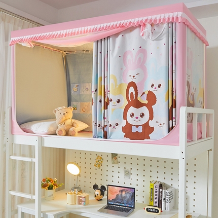 91家纺网 家纺一手货源 找家纺 （总）浪幔纱蚊帐 2025新款A类无涂层百分百遮光学生蚊帐床帘一体式