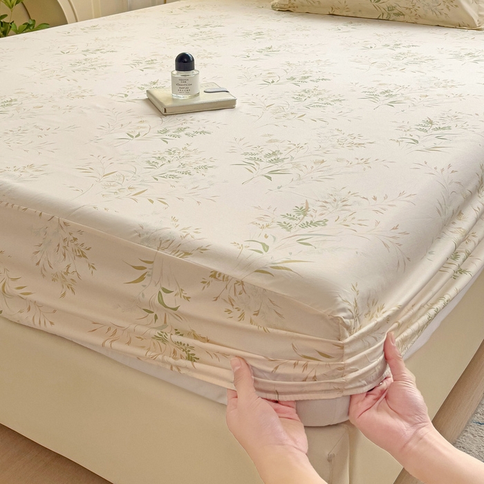 91家纺网 家纺一手货源 找家纺 （总） 楠沐家纺 2025新款印花亲肤芦荟棉水洗棉床笠