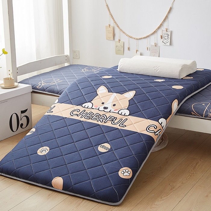 91家纺网 家纺一手货源 找家纺 暖季家纺 2025新款磨毛印花亲肤学生床垫 柯基