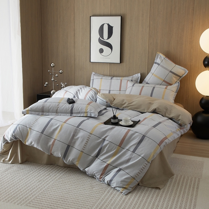 91家纺网 家纺一手货源 找家纺 合纵跨境工厂 2025新款40支纯棉跨境外贸JIT一件代发TEMU亚马逊希音包过核价-全棉印花四件套  依贝-灰