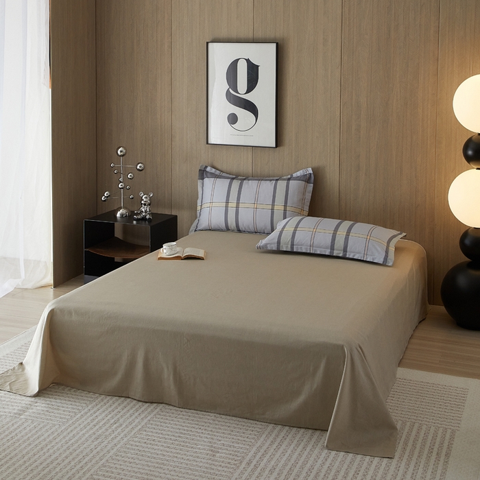 91家纺网 家纺一手货源 找家纺 合纵跨境工厂 2025新款40支纯棉跨境外贸JIT一件代发TEMU亚马逊希音包过核价-全棉印花四件套  简意-咖