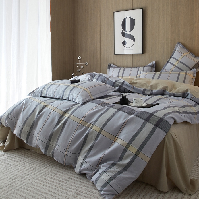 91家纺网 家纺一手货源 找家纺 合纵跨境工厂 2025新款40支纯棉跨境外贸JIT一件代发TEMU亚马逊希音包过核价-全棉印花四件套  简意-咖