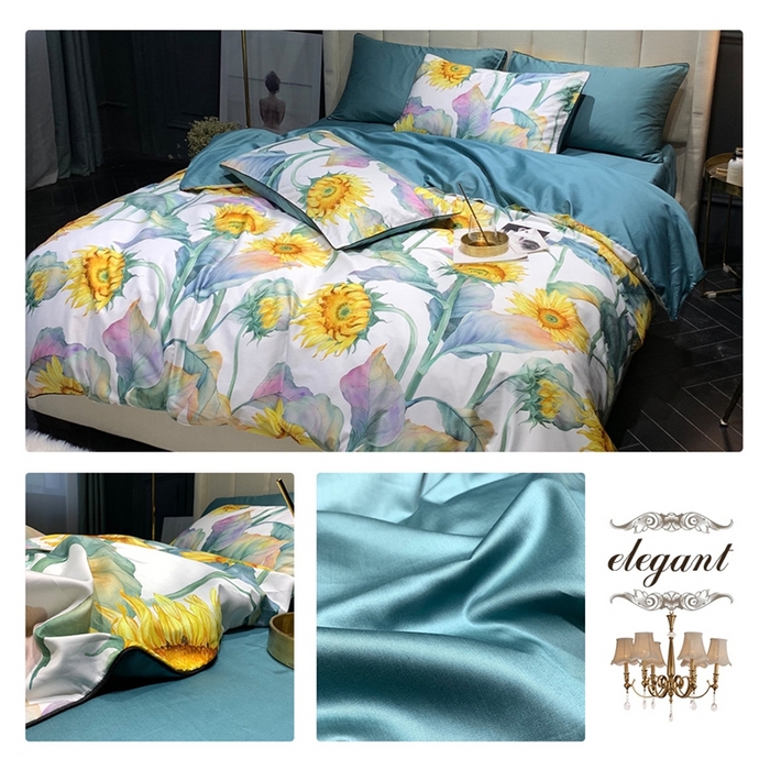 91家纺网 家纺一手货源 找家纺 优然居家纺 2025新款60支数码印花麻绳款四件套 向阳