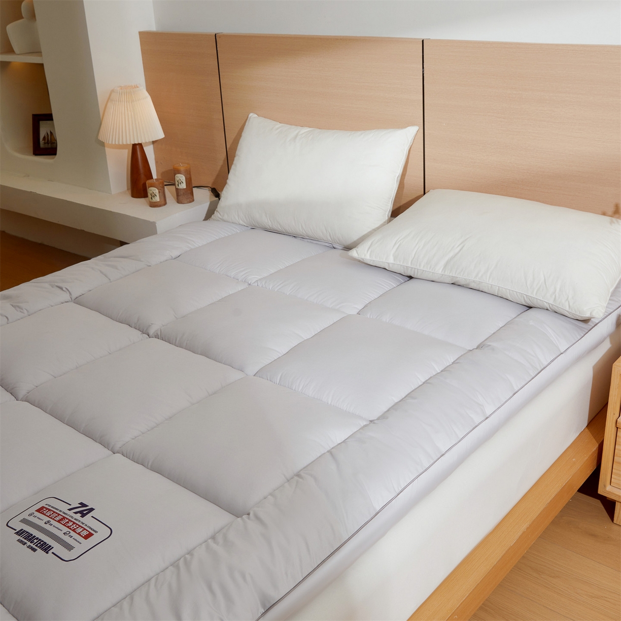 91家纺网 家纺一手货源 找家纺 招财星2店仓储 2025新款酒店床垫学生宿舍单人床褥超厚榻榻米垫子不塌陷带质检报告买家秀 7A抗菌床垫-星辰灰