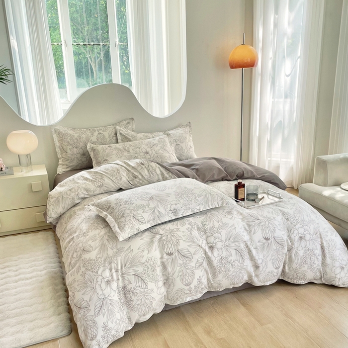 91家纺网 家纺一手货源 找家纺 合纵跨境工厂 2025新款40支纯棉跨境外贸JIT一件代发TEMU亚马逊希音包过核价-全棉印花四件套  素色