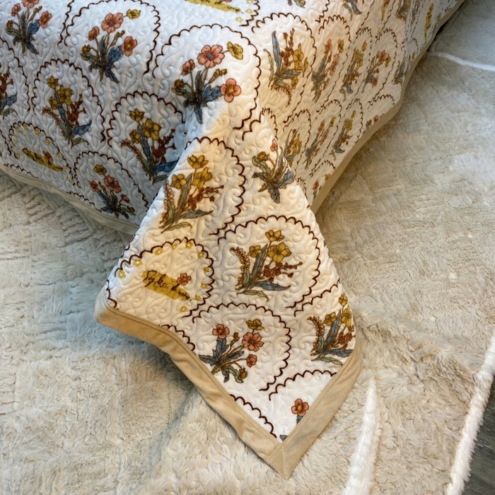 91家纺网 家纺一手货源 找家纺 梦精灵 2025新款经典款牛奶绒多功能盖毯床盖 直角-花精灵白