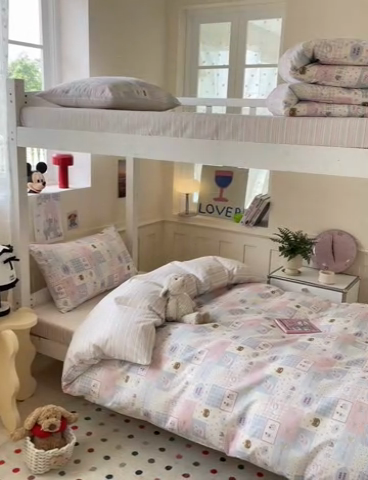 91家纺网 家纺一手货源 找家纺 吉象家纺 2025新款12868高支密全棉印花学生季三件套 甜心乐园