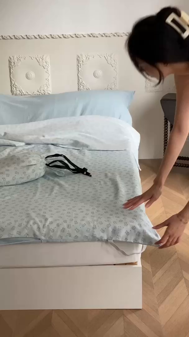 91家纺网 家纺一手货源 找家纺 Sweet dreams甜梦 2025新款全棉双层纱旅行 酒店睡袋 奶油小熊-兰