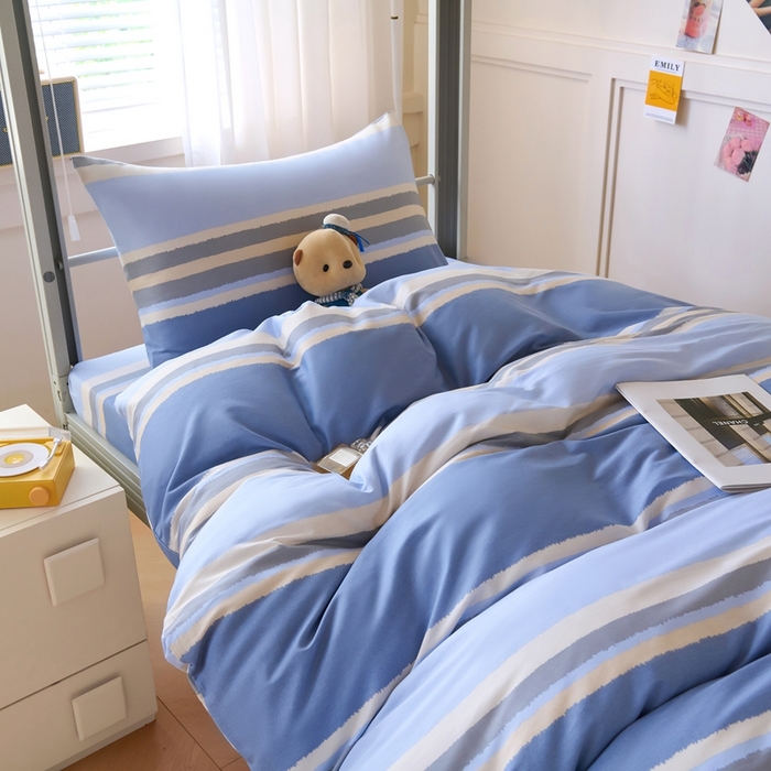 91家纺网 家纺一手货源 找家纺 （总）斯尔顿 2025新款全棉13070学生三件套小清新款六件套宿舍上下铺床品职工单位第二批