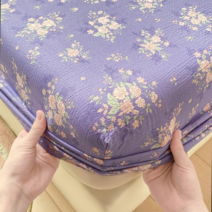 91家纺网 家纺一手货源 找家纺 米柳家纺 2025新款直播爆款7A抗菌简约木棉皱皱纱床笠（抖音控价单件49.9 三件套59.9） 漫舞