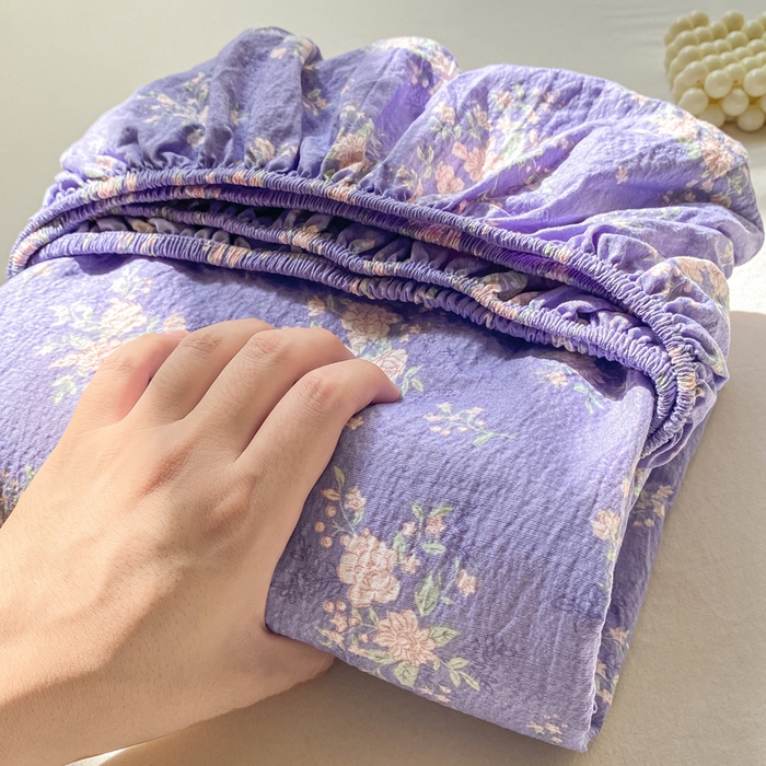 91家纺网 家纺一手货源 找家纺 （总）米柳家纺 2025新款直播爆款7A抗菌简约木棉皱皱纱床笠（抖音控价单件49.9 三件套59.9）