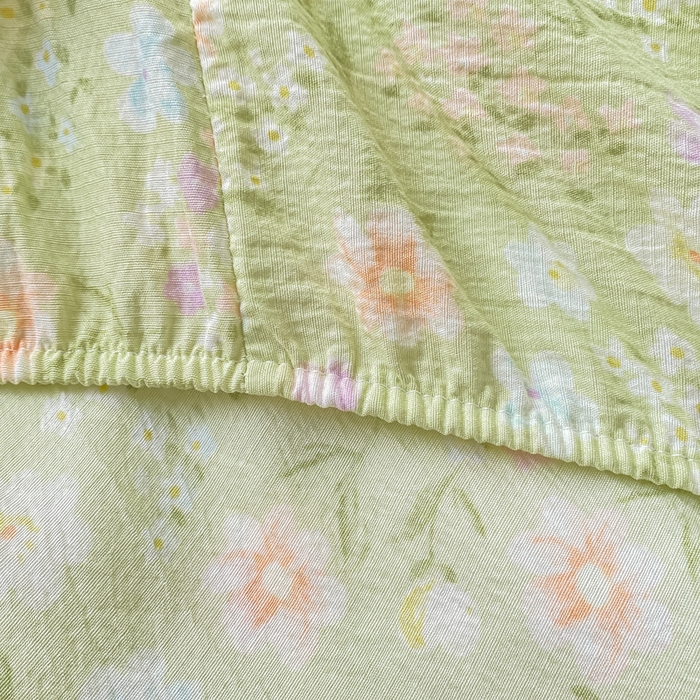 91家纺网 家纺一手货源 找家纺 米柳家纺 2025新款直播爆款7A抗菌简约木棉皱皱纱床笠（抖音控价单件49.9 三件套59.9） 初夏