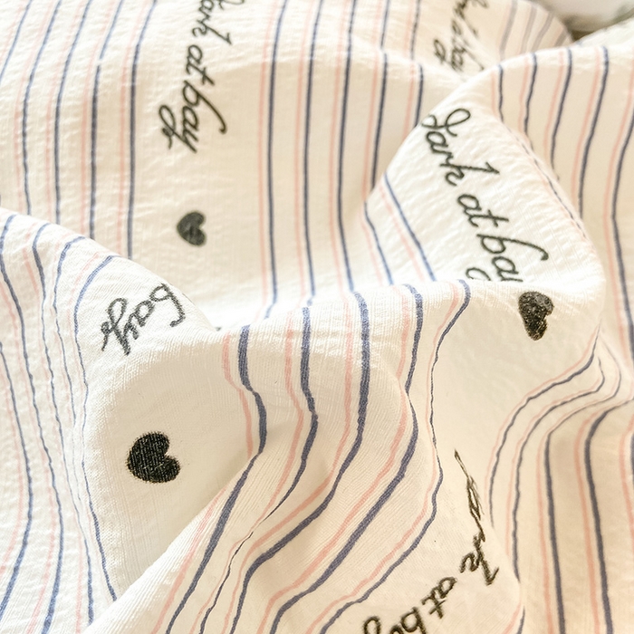 91家纺网 家纺一手货源 找家纺 眠势力 2025新款ins云感双层纱学生宿舍上下铺奶油风云感四季款单床笠床笠单件 字母樱桃