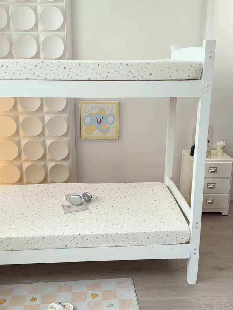 91家纺网 家纺一手货源 找家纺 眠势力 2025新款ins云感双层纱学生宿舍上下铺奶油风云感四季款单床笠床笠单件 小美好