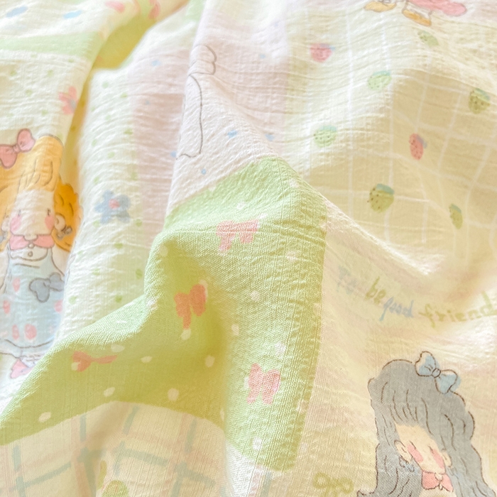 91家纺网 家纺一手货源 找家纺 眠势力 2025新款ins云感双层纱学生宿舍上下铺奶油风云感四季款单床笠床笠单件 小公举