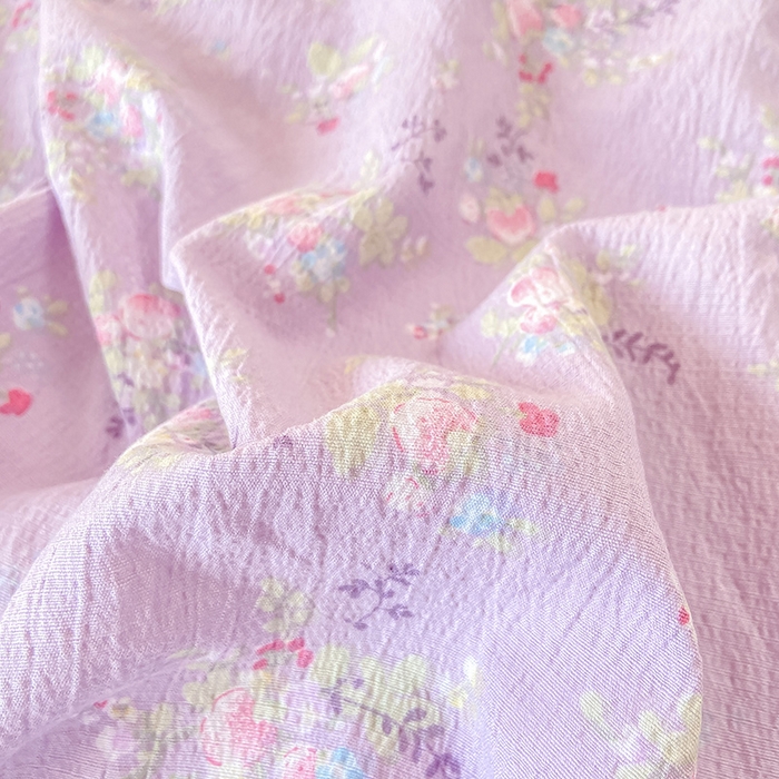 91家纺网 家纺一手货源 找家纺 眠势力 2025新款ins云感双层纱学生宿舍上下铺奶油风云感四季款单床笠床笠单件 紫色花海