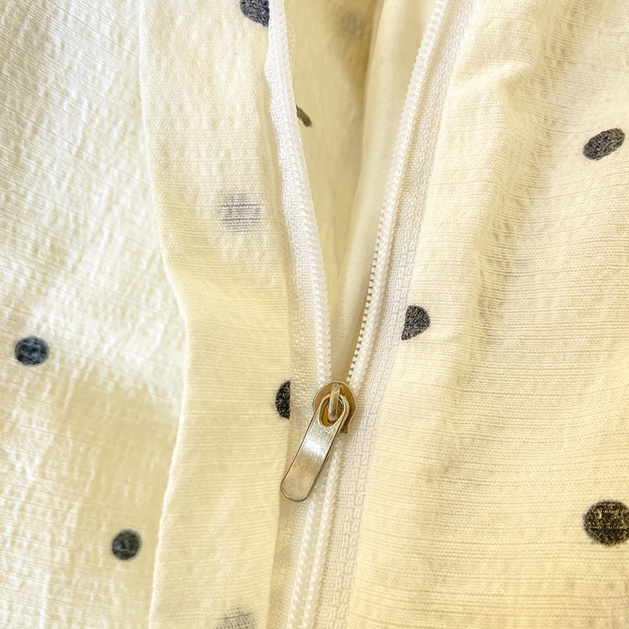 91家纺网 家纺一手货源 找家纺 眠势力 2025新款ins云感双层纱学生宿舍上下铺奶油风云感四季款单床笠床笠单件 极简波点