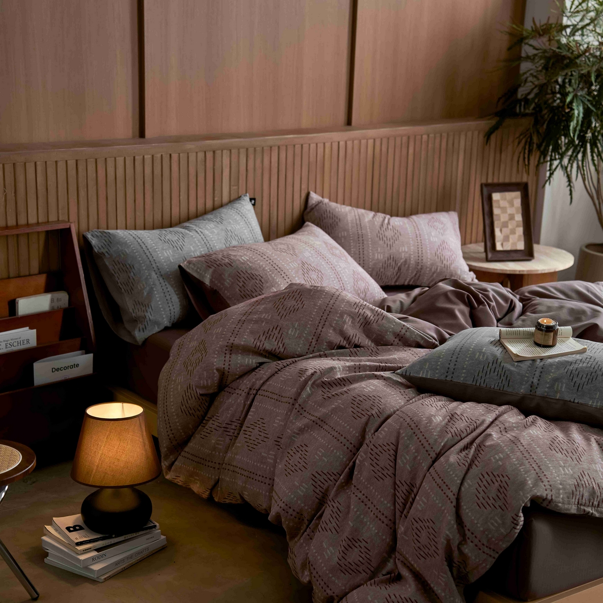 安莱生活 2025春夏新款空气层色织提花四件套费尔岛系列 费尔岛-咖啡