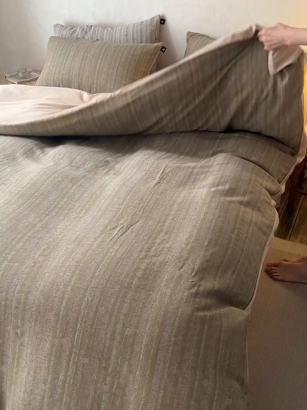 91家纺网 家纺一手货源 找家纺 安莱生活 2025春夏新款空气层色织提花四件套海盐波点系列 海盐波点-咖绿