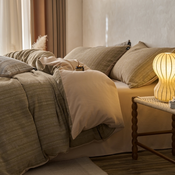 91家纺网 家纺一手货源 找家纺 （总）安莱生活 2025春夏新款空气层色织提花四件套海盐波点系列