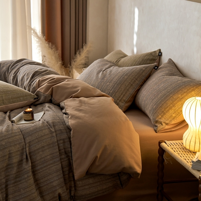 91家纺网 家纺一手货源 找家纺 （总）安莱生活 2025春夏新款空气层色织提花四件套海盐波点系列