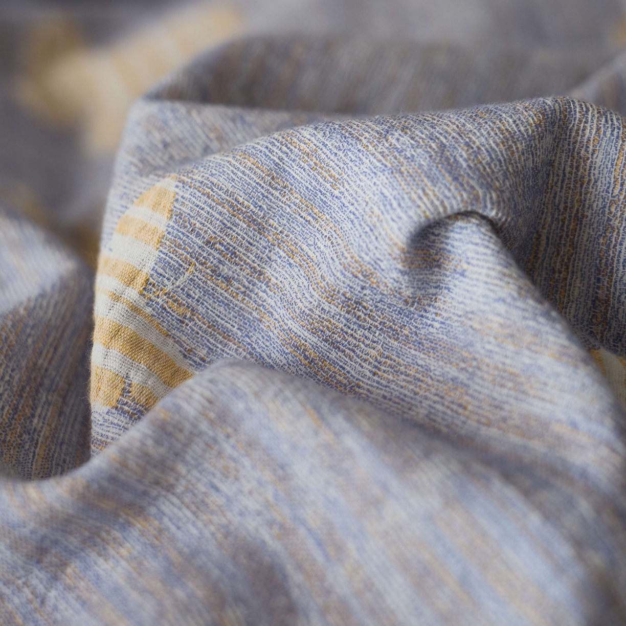 91家纺网 家纺一手货源 找家纺 安莱生活 2025春夏新款空气层色织提花四件套蝴蝶美梦系列 蝴蝶美梦-蓝黄