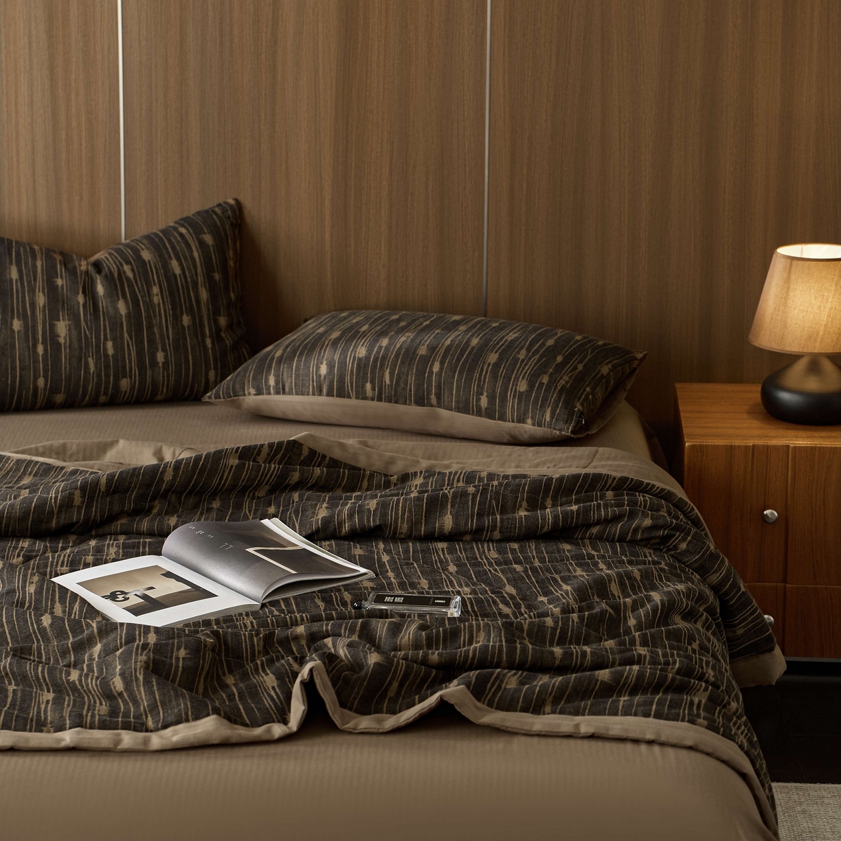 91家纺网 家纺一手货源 找家纺 安莱生活 2025春夏新款40s全棉纯棉色织大提花夏被人字纹系列 米兰迪