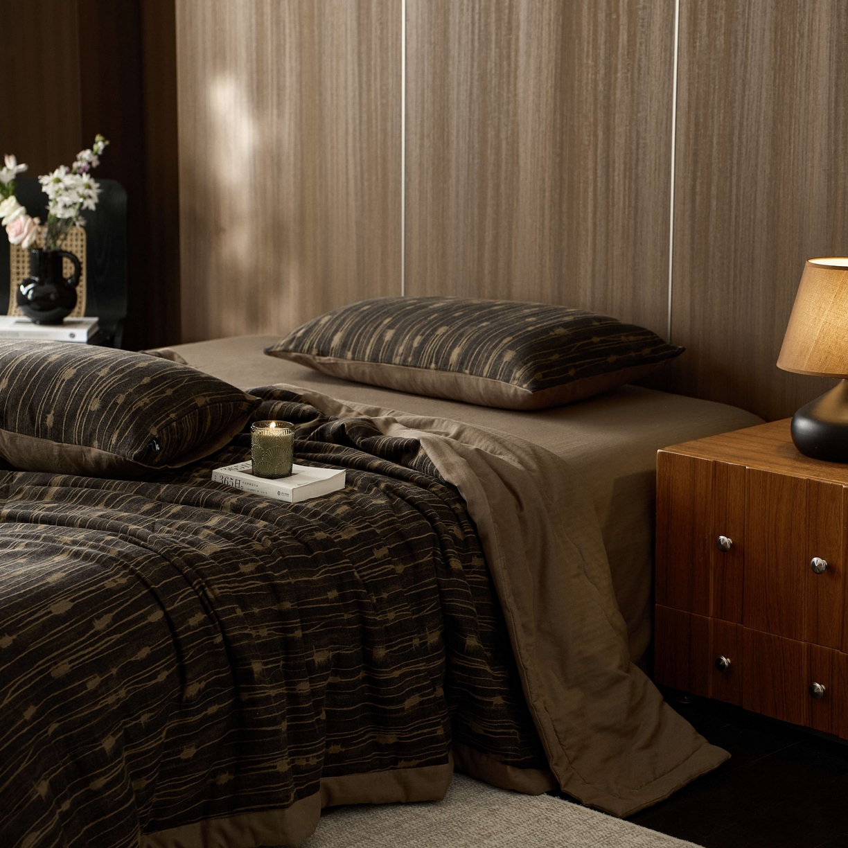 91家纺网 家纺一手货源 找家纺 安莱生活 2025春夏新款40s全棉纯棉色织大提花夏被人字纹系列 米兰迪