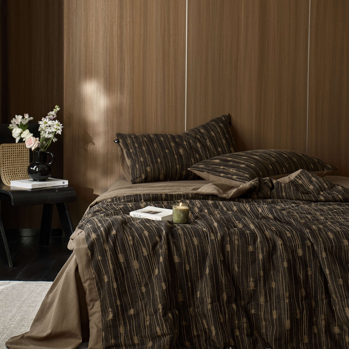 91家纺网 家纺一手货源 找家纺 安莱生活 2025春夏新款40s全棉纯棉色织大提花夏被人字纹系列 米兰迪