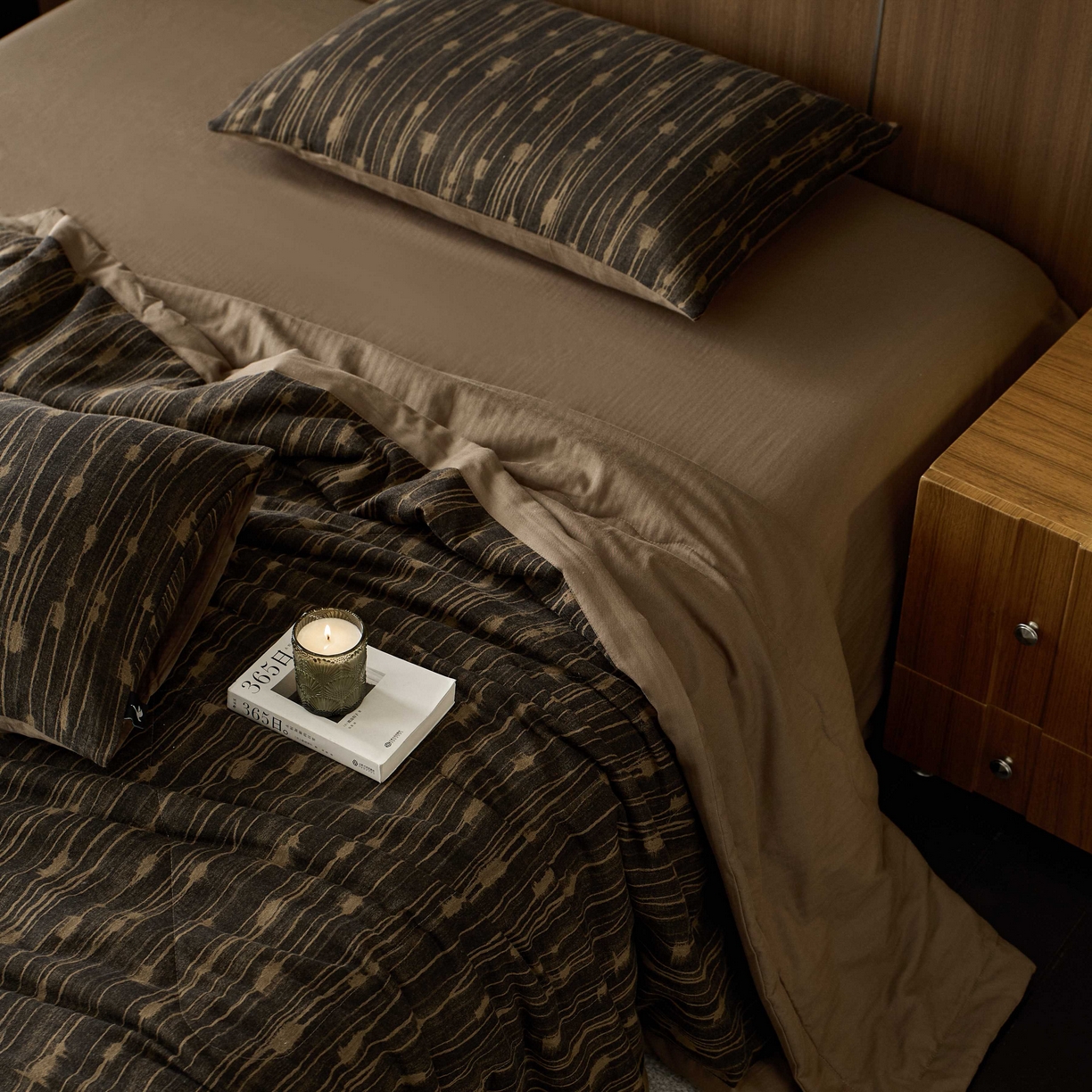 91家纺网 家纺一手货源 找家纺 安莱生活 2025春夏新款40s全棉纯棉色织大提花夏被人字纹系列 米兰迪