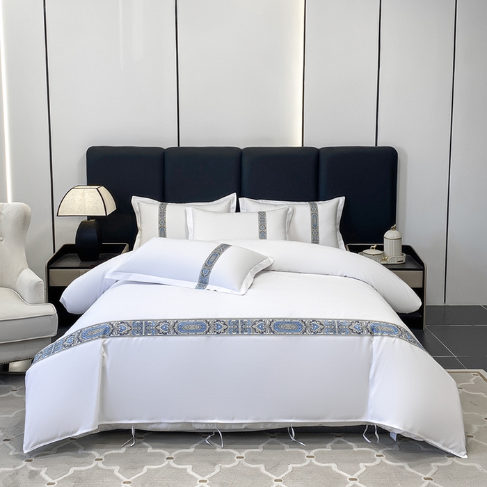 91家纺网 家纺一手货源 找家纺 （总）啊雅家居 2026新款120克大织带民宿酒店套件可制绣花床单款床笠款