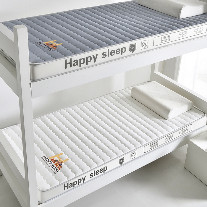 91家纺网 家纺一手货源 找家纺 缔莱（十三铭）被业 2025新款A类牛奶丝乳胶记忆抗压棉床垫-学生款 H熊--白-6cm