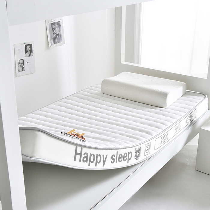 91家纺网 家纺一手货源 找家纺 缔莱（十三铭）被业 2025新款A类牛奶丝乳胶记忆抗压棉床垫-学生款 H熊--白-6cm