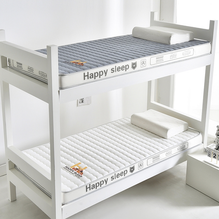 91家纺网 家纺一手货源 找家纺 缔莱（十三铭）被业 2025新款A类牛奶丝乳胶记忆抗压棉床垫-学生款 H熊--白-6cm