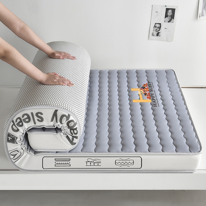 91家纺网 家纺一手货源 找家纺 缔莱（十三铭）被业 2025新款A类牛奶丝乳胶记忆抗压棉床垫-学生款 H熊--灰-6cm