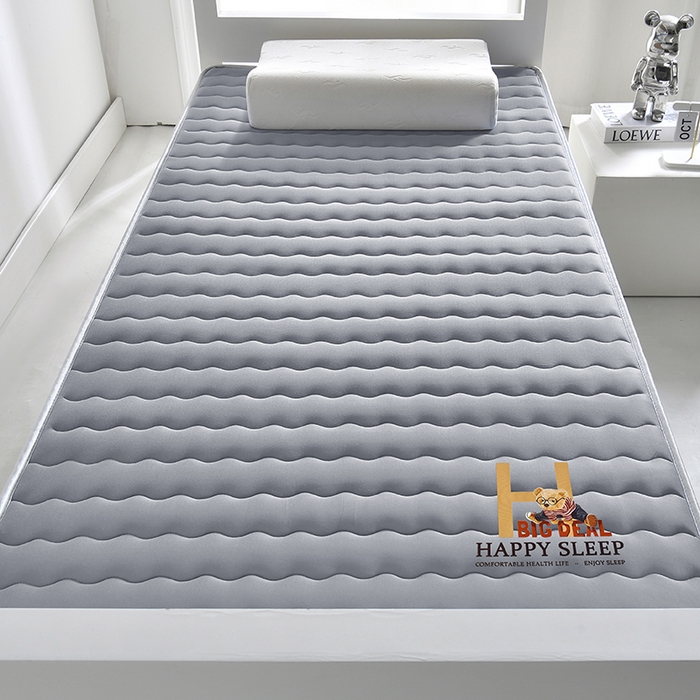 91家纺网 家纺一手货源 找家纺 缔莱（十三铭）被业 2025新款A类牛奶丝乳胶记忆抗压棉床垫-学生款 H熊--灰-6cm